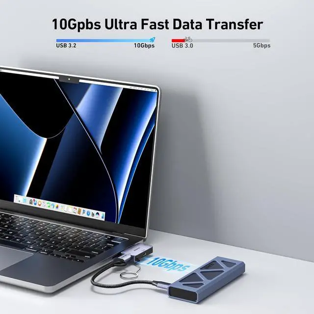 Alt view image 5 of 6 - USB C Hub 3-in-1 Super Compact USB-C to HDMI 4K@60Hz 10Gbps USB-A 100W Power Delivery Compatible with iPad Pro MacBook Pro/Air iMac iPhone 16/15 Pro/Pro Max XPS Thinkpad and More