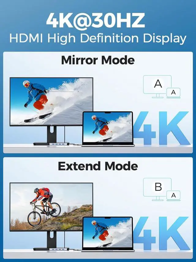 Alt view image 3 of 7 - USB C Hub Ethernet 9 in 1 USB Type C Hub HDMI Multi-Port Converter Adapter 100W Pd USB 3.0 SD/TF Card Reader Compatible for MacBook Pro Air Ipad HP   Chromebook etc.