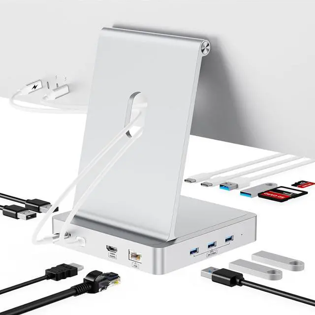 Main image of 13-Port USB C Hub for iMac 24 inch 2021/2023/2024 iMac Accessories for iMac M1/M3/M4 iMac USB Hub with 5 USB-A & 2 USB-C 3.0 Ports 4K@60Hz HDMI 1Gbps Ethernet SD/TF M.2 NVME SSD (Not Included)