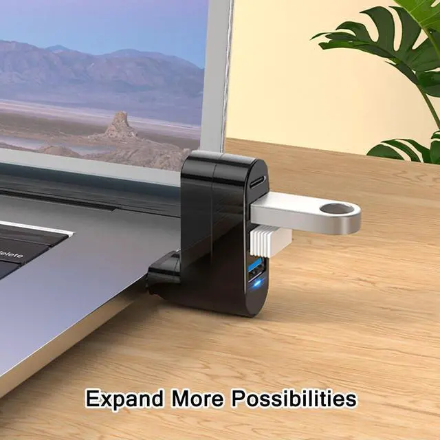 Alt view image 7 of 7 - VIENON 4-Port USB C Hub [90°/180° Degree Rotatable] USB C Adapter Splitter USB Extender for MacBook iMac Surface and More C Port Laptop