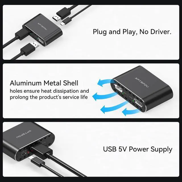 Alt view image 7 of 7 - DisplayPort to Dual Displayport Splitter 4K120Hz DP to Dual DP Splitter for Dual Monitors Supports Mirrored/Extended Display for Windows Only