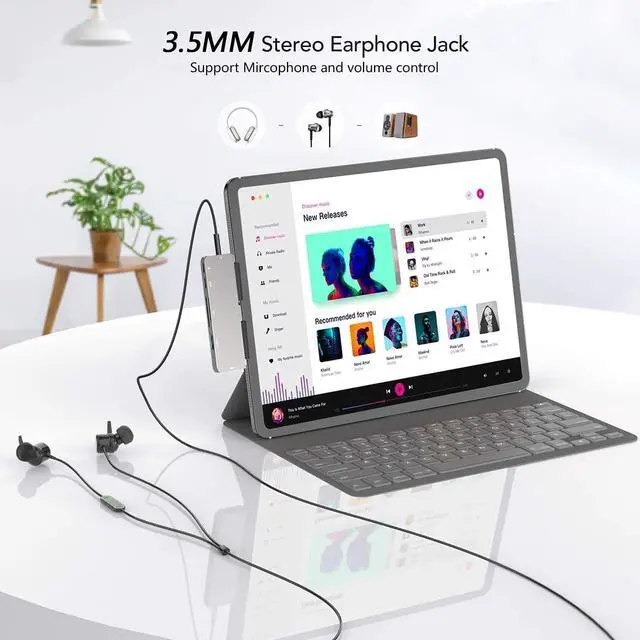 Alt view image 7 of 7 - iPad Pro M4/M2/M1 13/11/12.9 iPad Air 5 7 in 1 Adapter - 4K 60Hz HDMI 3.5mm Headphone Jack USB3.0 USB C PD Charging & Data SD/Micro SD Card Reader