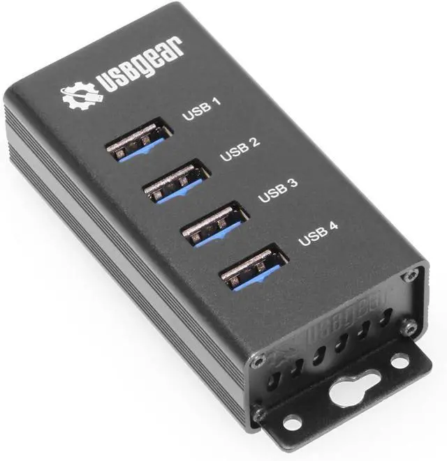 Main image of 4-Port USB 3.2 Gen 1 Mountable Charging and SuperSpeed Data Hub with 5V/2A Power Adapter and USB Type-A to Type-B Cable Up to 900mA per Port Charging Function Wall and Surface Mounting