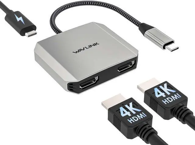 Main image of USB C to Dual HDMI Adapter hdmi Adapter with Dual HDMI 100W PD for Mac Windows  XPS HP  Thunderbolt 3/4 Laptops