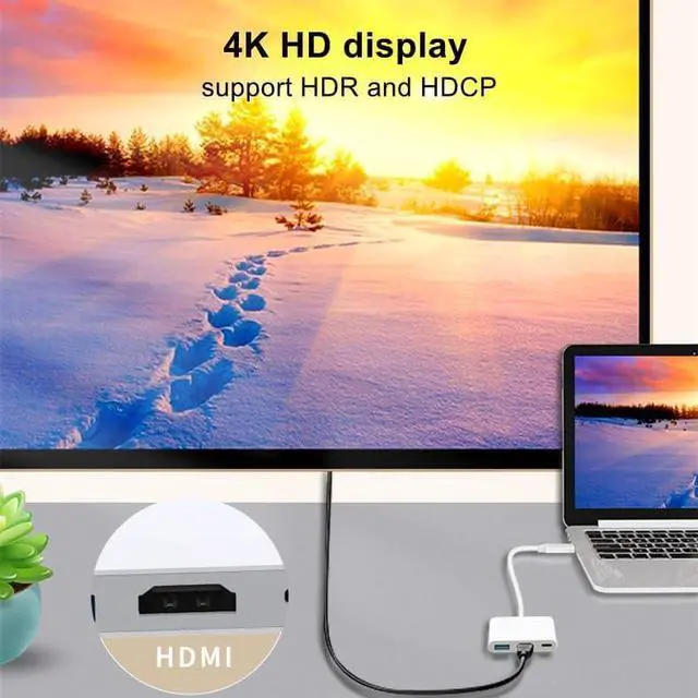 Alt view image 7 of 7 - USB-C Digital Av Multiport Adapter USB C to HDMI Adapter for iPhone 15/16 to TV with Fast Charging Port Two-Way USB3.1 and 4K HDMI Output Compatible with Iphone15 / 16 Ipad pro Mackbook Pro