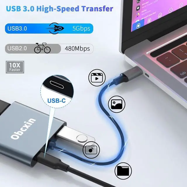 Alt view image 5 of 7 - USB C to Dual HDMI Adapter 4K@60Hz Type C to HDTV Splitter for 2 Monitors USB 3.0 PD 100W Dual HDMI Extend Display for MacBook Air/Pro XPS More Laptops with Thunderbolt 3/4 Ports