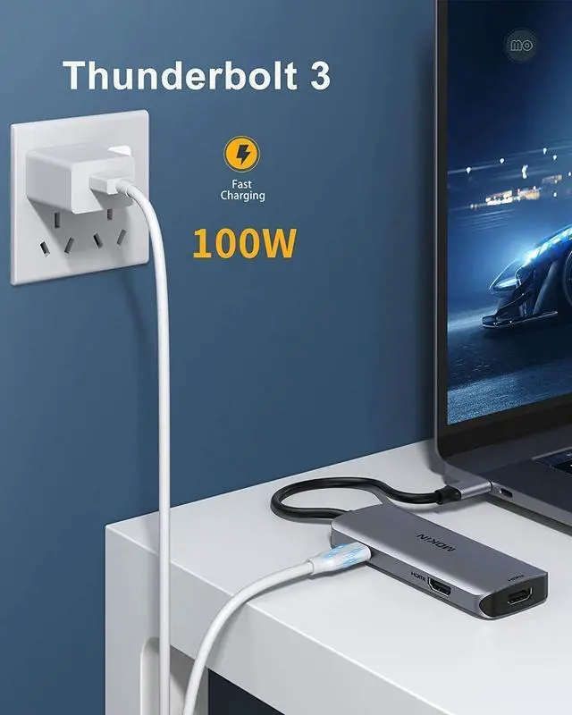 Alt view image 5 of 6 - Docking Station USB C to Dual HDMI Adapter USB C Hub Du al HD MI Monitors for Windows US B C Adapter with Dual HDMI 3 USB Port PD Compatible for  XPS 13/15  Yoga etc