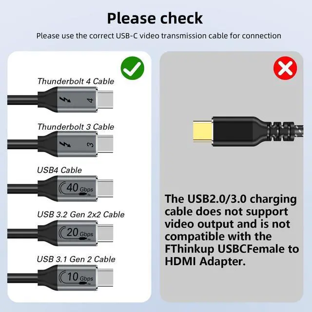 Alt view image 3 of 7 - USB C Female to HDMI Male Adapter 4K@60Hz Uni-Directional USB Type C Source to HDMI 2.0 Display Converter Thunderbolt 3/4 to HDMI for Mac-Book Pro/Air Galaxy Surface i-Phone 16 Series - 1 Pack
