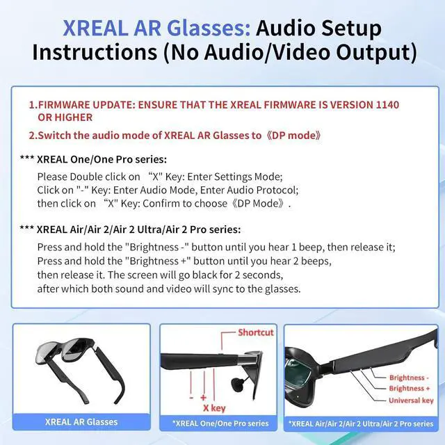 Alt view image 7 of 7 - AR Glasses HDMI to USB-C Display Adapter 4K@60Hz Play and Charge XR Converter with DC 5V for XREAL One/Air 2 Pro/RayNeo/Rokid Steam Switch 2/1 PS5/4 Portable Monitors (Black)