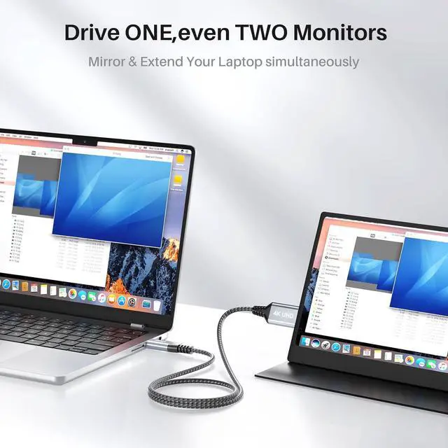 Alt view image 2 of 7 - 4K USB C to Mini HDMI Cable 3.3FT Supports 4K@60Hz 2K@120Hz High Speed Type-C to Mini HDMI Uni-Directional Cord for Steam Deck ROG Ally Laptop MacBook KYY ARZOPA MNN Portable Monitor