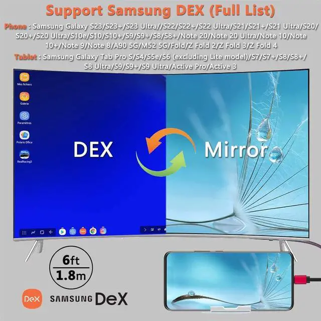 Alt view image 3 of 7 - HDMI Adapter USB Type C Cable MHL 4K Video Converter Cord Compatible  Galaxy S20 S10 S9 S8 Note 20 10 LG G5 Q8 ThinQ V35 Android Phone iMac MacBook for Mirror & Charging to Monitor Projector TV