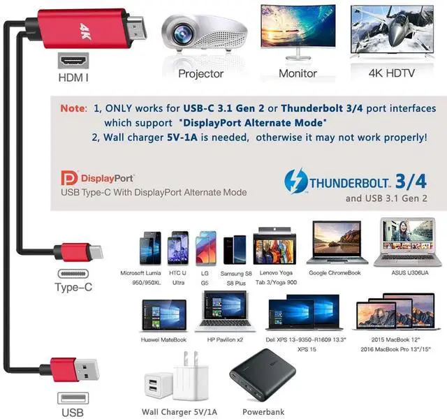 Alt view image 7 of 7 - HDMI Adapter USB Type C Cable MHL 4K Video Converter Cord Compatible  Galaxy S20 S10 S9 S8 Note 20 10 LG G5 Q8 ThinQ V35 Android Phone iMac MacBook for Mirror & Charging to Monitor Projector TV