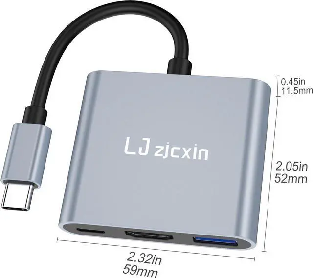 Alt view image 4 of 7 - USB C to HDMI Adapter Type C to 4K HDMI Adapter with 100W PD & USB 3.0 Port Multiport Digital AV Converter for MacBook Pro/air iPad Pro/air iPhone 15 Tablets Switch and More USB-C Devices