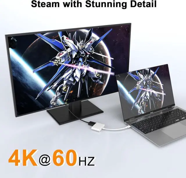 Alt view image 4 of 7 - [MFi Certified] USB C to HDMI Adapter for iPhone 16 to TV USB Type C Digital AV Adapter 4K Sync Screen Woven Cable for iPhone 16/16 Plus/16 Pro/16 Pro Max/15/15 Pro Max to HDTV Projector Monitor