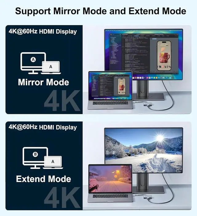 Alt view image 5 of 7 - USB C to HDMI Adapter for iPhone 15/16 to TV 4K@60Hz USB-C Digital AV Multiport Adapter with PD 100W & USB3.1 MFi Certified Type C to HDMI Dongle for iPad Pro MacBook Air/Pro (Grey)