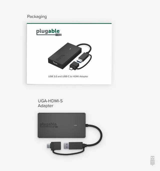 Alt view image 6 of 6 - USB C to HDMI Adapter Universal Video Graphics Adapter for USB 3.0 and USB-C Macs and Windows Extend an HDMI Monitor up to 1440p@60hz