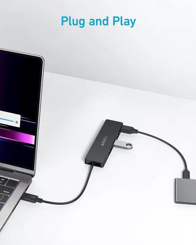 Alt view image 3 of 7 - 4-Port USB 3.0 Hub with 5Gbps Data Transfer Ultra-Slim Data USB C Hub [Charging Not Supported] for MacBook iMac Surface Mobile HDD and More (USB-C 0.7 ft)