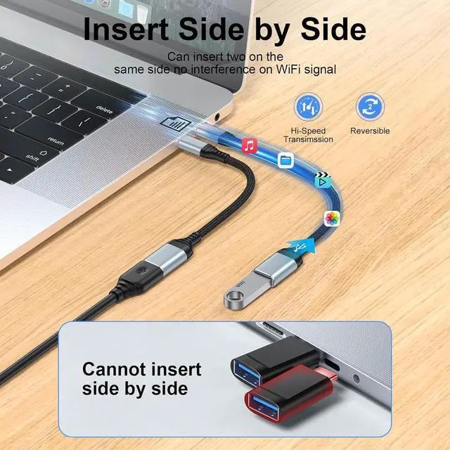Alt view image 4 of 7 - USB C to USB Adapter - 5Gbps OTG Adapter USB3.0 for Android - USBA Female to USBC Male Adapter Dongle Type C OTG Cable Converter Support Camera Card Reader USB Flash Drive External/MIDI Keyboard
