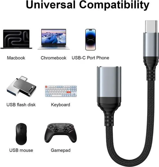 Alt view image 7 of 7 - USB C to USB Adapter - 5Gbps OTG Adapter USB3.0 for Android - USBA Female to USBC Male Adapter Dongle Type C OTG Cable Converter Support Camera Card Reader USB Flash Drive External/MIDI Keyboard