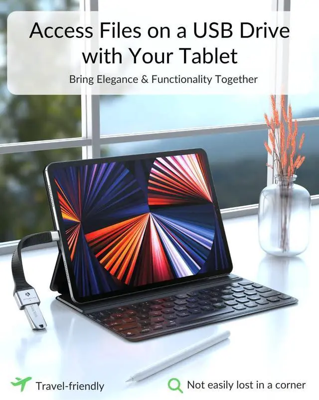 Alt view image 4 of 7 - Short USB-C to USB-A OTG Adapter Cable 5 inch 10Gbps USB-C to USB-A Female Thunderbolt 3/4/5 & USB4 Compatible for MacBook iPad iPhone 15/16