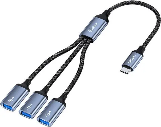 Main image of USB C to USB Adapter, USB Female to USB C Male Cable Adapter for Data Transfer/Charging, Triple USB OTG Adapter Compatible with Laptop, MacBook, iPhone 15/16