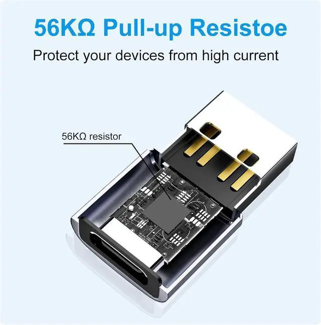 Alt view image 7 of 7 - USB to USBC Adapter 8 Pack USB A to C Adapter USBC Female to USBA Male OTG Connector C Cable Converter for iPhone iWatch Car Play USB Charger Grey