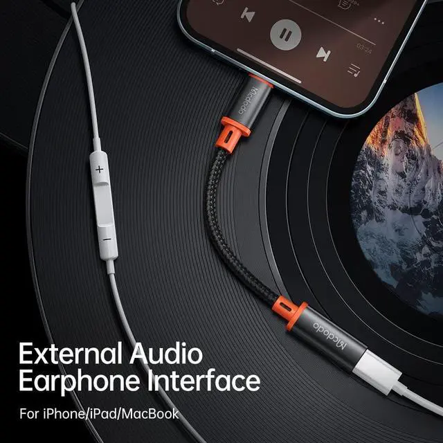 Alt view image 3 of 7 - mcdodo 4 in 1 USB-C to Lightning OTG Adapter with Charging/Data Transfer/Audio/OTG Function Type-C Female to Lightning Male Cable Adapter Fit for iPhone/iPad/AirPods/MacBook