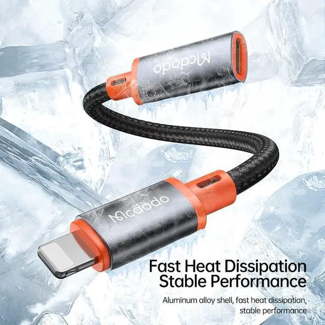 Alt view image 7 of 7 - mcdodo 4 in 1 USB-C to Lightning OTG Adapter with Charging/Data Transfer/Audio/OTG Function Type-C Female to Lightning Male Cable Adapter Fit for iPhone/iPad/AirPods/MacBook