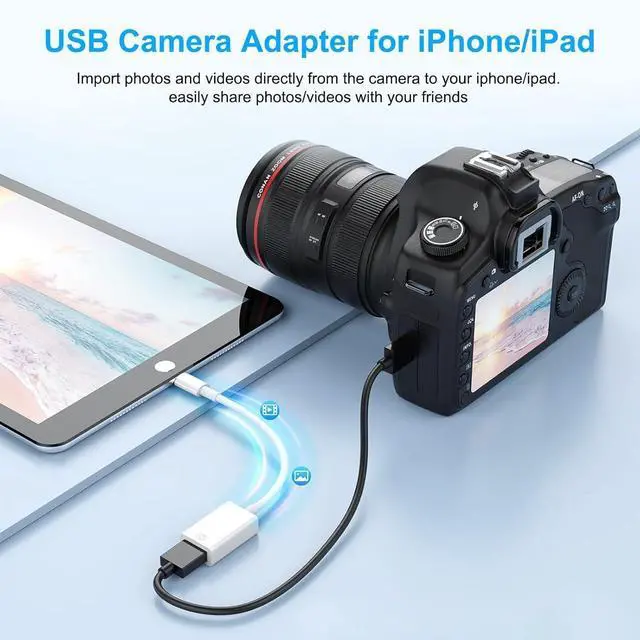 Alt view image 2 of 7 - MFi Certified Lightning to USB Camera Adapter Compatible with iPhone iPad Lightning Male to USB Female OTG Data Sync Cable Converter for Camera Flash Drive Card Reader MIDI Keyboard Mouse