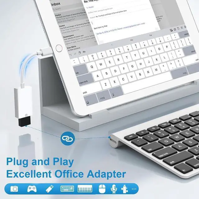 Alt view image 3 of 7 - MFi Certified Lightning to USB Camera Adapter Compatible with iPhone iPad Lightning Male to USB Female OTG Data Sync Cable Converter for Camera Flash Drive Card Reader MIDI Keyboard Mouse
