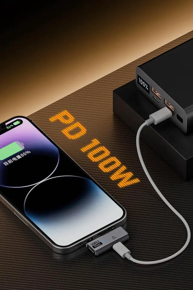 Alt view image 4 of 6 - USB C Splitter (No Support Any Video Transfer) 2-in-1 Dual USB C Headphone Adapter Dongle with 100W Charging Port for Rog Ally Steam Deck iPhone 15/16 iPad (Grey)