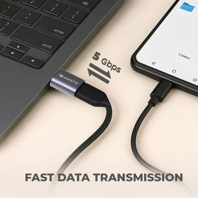 Alt view image 2 of 6 - USB Type-C OTG Adapter (Male to Female) USB-C OTG Cable (Male to Female)