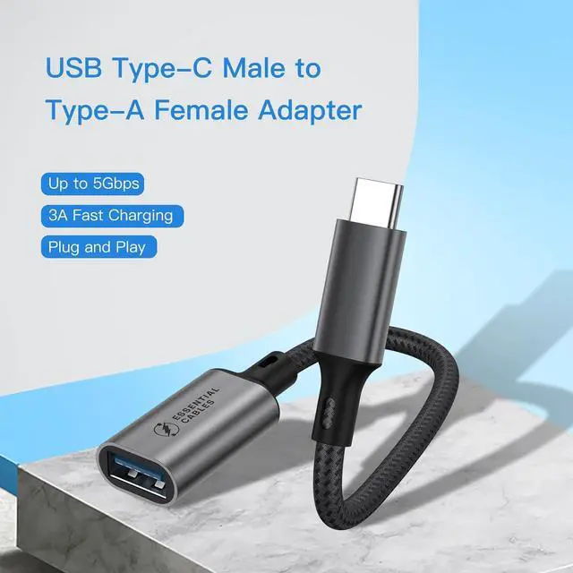 Alt view image 2 of 7 - USB C to USB Adaptor Aluminum USB C Adapter OTG Cable Type C Male to USB 3.2 Female 10Gbps Transfer Compatible with MacBook/iPad Air/Pro 2022 Galaxy S22  XPS and more Type C Devices
