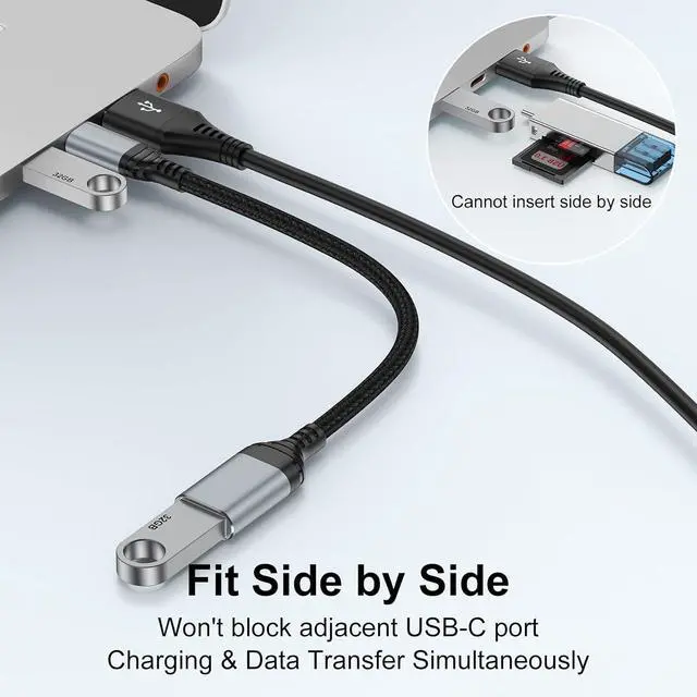 Alt view image 5 of 7 - USB C to USB Adapter for iPhone 16 Pro Max 16 Plus 16e 15  Galaxy S25 S24 2 Pack USB 3.0 OTG Cable Converter Type C Male to USB A Female Camera Adapter for Card Reader Flash Drive MIDI Keyboard