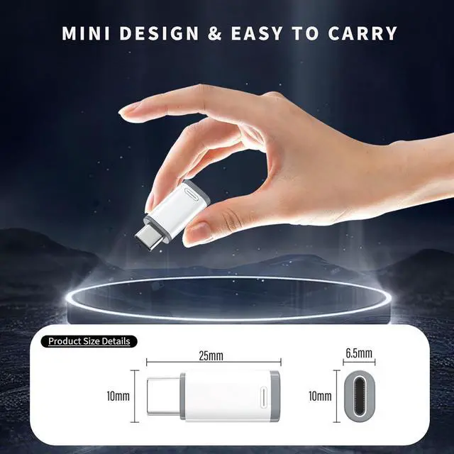 Alt view image 7 of 7 - Lightning to USB C Adapter-Lightning Female to Type C Male Phone Charge Converter Charging Adapter for iPhone 15/16 Pro/16 Pro Max/Plus  S24 iPad Air Fast Charging&Data Transfer -NO Audio