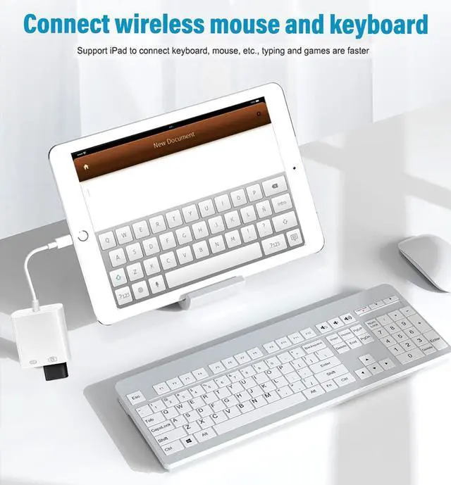 Alt view image 5 of 7 - Lightning to USB Camera Adapter with Charging Port  MFi Certified OTG Dongle for iPhone 14 13 12 11 X XS XR 8 iPad to USB Flash Drive Card Reader Keyboard Mouse Piano