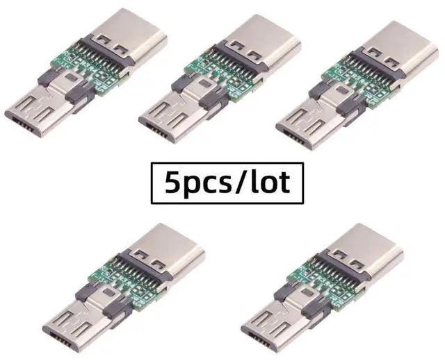 Alt view image 6 of 7 - 5 Pack Micro USB OTG Adapter Micro USB Male to USB C Female Mini Size Connector Adapter