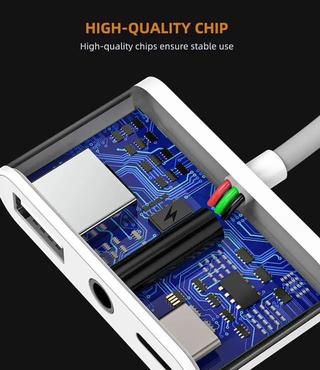 Alt view image 6 of 7 - 3.5mm Headphone to Lightning Jack USB Charger AUX 3in1 Cable Dongle Iphone Audio OTG Adapter for  14 13 12 11 Pro Max Xr X 8 7 Plus Ipad Camera Mouse Keyboard Memory Stick Flash Drive Card Reader