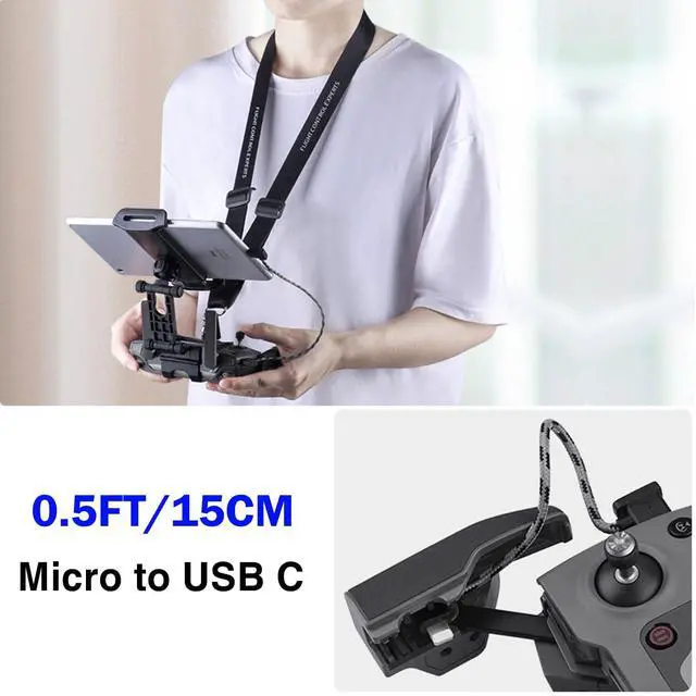 Alt view image 5 of 7 - 0.5FT Micro to USB C Remote Controller Cable for iPhone 15 Pro/16 DJI Mavic Mini Mini SE 2 Pro/Zoom Air/Pro Spark Drone to Tablet OTG Data Cord Accessories (USB C Connector)