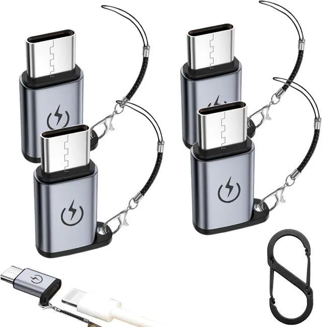 Main image of iPhone to USB C Adapter (4Pack) Type C Charger Connector Cable for iPhone 16 15 14 Plus Pro Max  S24 iPad Air Fast Charging and Data Transfer Not for Audio/Headphones/OTG
