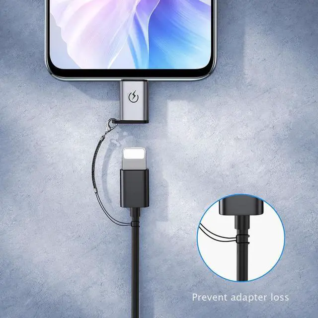 Alt view image 3 of 7 - iPhone to USB C Adapter (4Pack) Type C Charger Connector Cable for iPhone 16 15 14 Plus Pro Max  S24 iPad Air Fast Charging and Data Transfer Not for Audio/Headphones/OTG