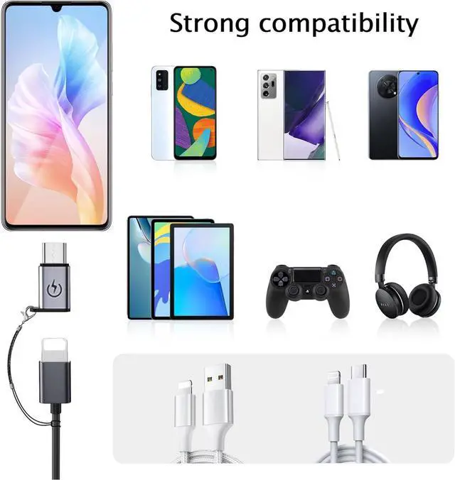 Alt view image 5 of 7 - iPhone to USB C Adapter (4Pack) Type C Charger Connector Cable for iPhone 16 15 14 Plus Pro Max  S24 iPad Air Fast Charging and Data Transfer Not for Audio/Headphones/OTG
