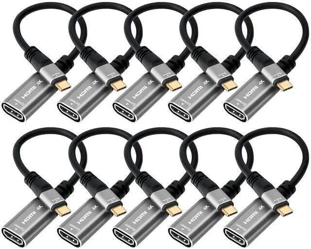 Main image of 4K USB C to HDMI Adapter 10 Pack Type-C Male (Source) to HDMI Female (Screen) Converter Connector [Thunderbolt 3/4 Compatible] for iPhone16 Series MacBook Pro Air iPad Pro Galaxy 24-0.6 Feet