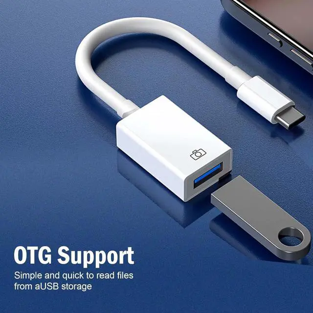 Alt view image 3 of 7 - 2Pack USB-C to USB 3.0 Adapter USB C Male to USB Female OTG Adapter Thunderbolt3 to USBA Adapter Compatible with MacBook Pro/Air iPad Pro iPhone 16 Pro Max/15 Galaxy S25/S24/S23/S22