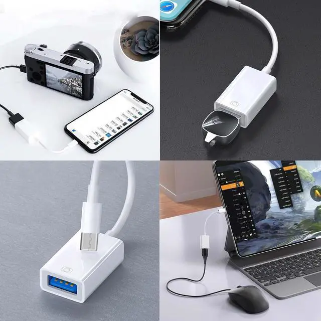 Alt view image 6 of 7 - 2Pack USB-C to USB 3.0 Adapter USB C Male to USB Female OTG Adapter Thunderbolt3 to USBA Adapter Compatible with MacBook Pro/Air iPad Pro iPhone 16 Pro Max/15 Galaxy S25/S24/S23/S22