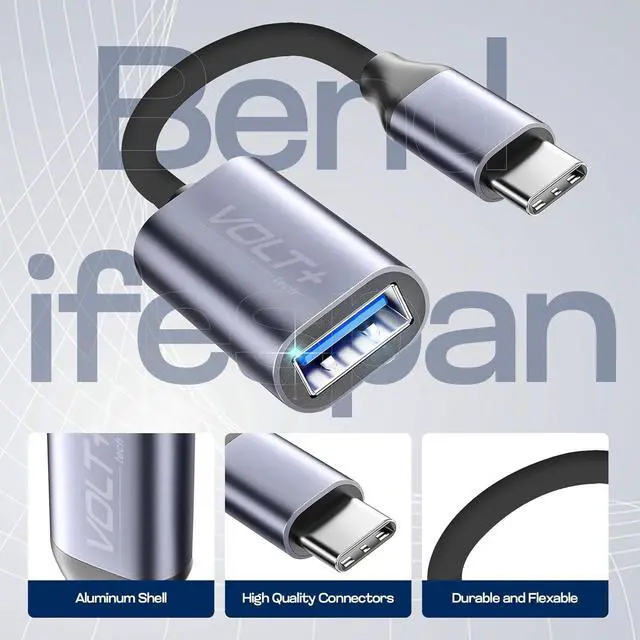 Alt view image 3 of 7 - OTG USB-C to USB 3.0 Adapter [2Pack] Thunderbolt 3 Compatible with  MacBook Pro/Air iPhone 16 Pro Max/Plus/15  Galaxy S24/S23/S22/S21