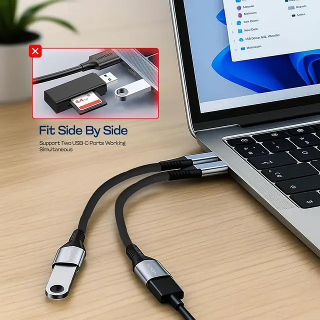 Alt view image 4 of 7 - OTG USB-C to USB 3.0 Adapter [2Pack] Thunderbolt 3 Compatible with  MacBook Pro/Air iPhone 16 Pro Max/Plus/15  Galaxy S24/S23/S22/S21