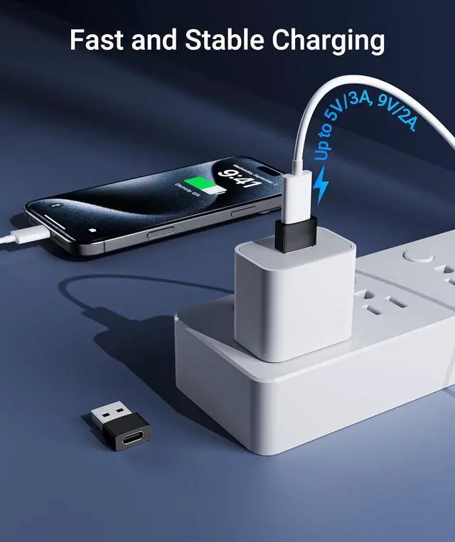 Alt view image 2 of 7 - USB C Female to USB Male Adapter Pack of 3 Type C to USB A Converter Compatible with iPhone 16/15/14/13 Pro Max iPad Air 6  Watch Series 9/8/7 AirPods 3  Galaxy etc Black