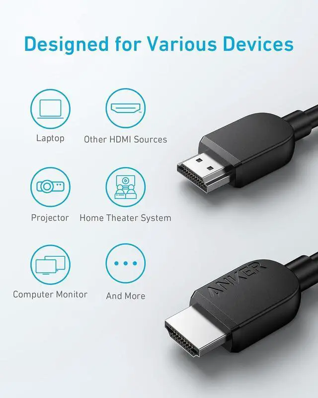 Alt view image 6 of 6 - HDMI Cable 8K@60Hz 6FT Ultra HD 4K@120Hz HDMI Cord 48 Gbps Certified Ultra High-Speed Compatible with PlayStation 5 Xbox  TVs and More
