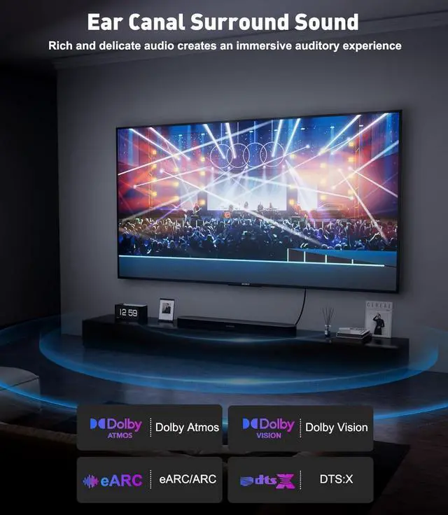 Alt view image 5 of 7 - 10K 8K HDMI 2.1 Cable 6.6 FT 48Gbps Certified Ultra High Speed HDMI? Cables Cord 8K@60Hz 4K@120Hz DTS:X HDCP 2.2&2.3 HDR 10 eARC 12Bit Compatible for Laptop/Monitor/PS5/Xbox/UHD TV/PC